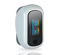 Queraltó Pulsioxímetro de dedo, Oxímetro de pulso, Medición de Frecuencia cardíaca y SpO2, Pantalla OLED, 7 modos de visualización, Bajo consumo, Fácil de usar y transportar, Gris