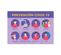 Queraltó QDECO-14/COV1 Vinilo adhesivo, Prevención Covid-19, 100x70cm, Cartel Bienvenida