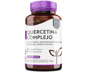 Quercetina 500 Mg Con Bromelina Y Vitamina C - 120 Cápsulas Veganas - Para Apoyo Inmunológico - Mezclado Con Rosa Mosqueta, Bioflavonoides, Acerola Y Rutina