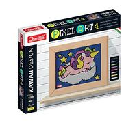 Quercetti - 0795 Pixel Art 4 Kawaii Design Unicornio, Juego creativo con clavos para niños