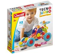 Quercetti - 6155 Tecno Jumbo - Juego de construcción, maletín de construcción con Herramientas