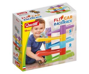 Quercetti - 6496 Flip Car Race Track,Pista para canicas con Coches de Juguete