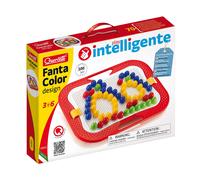 Quercetti - FantaColor Design - Juego Educativo con 100 Clavijas de Colores - Tablero Perforado y Cesta-Cornisa - Desarrolla Creatividad y Habilidades Motoras - A partir de 3 años - 0905