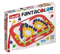 Quercetti - FantaColor Design - Juego Educativo con 100 Clavijas de Colores - Tablero Perforado y Cesta-Cornisa - Desarrolla Creatividad y Habilidades Motoras - A partir de 3 años - 0905