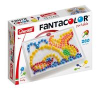 Quercetti Fantacolor Portable Large, Juego de Mosaicos Infantiles con 280 Piezas, Juguete Educativo Creativo para Manualidades Niños, Regalo niña 4 años, Juguetes Viaje