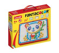 Quercetti FantaColor Tab, Juegos Educativos con 150 piezas, Pizarra Infantil Creativa con 3 Tamaños De Pinchos, Juguetes niños 4 años, Manualidades Niños, Regalo Niña 5 Años