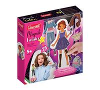 Quercetti Magnetic Fashion Laura, Juguetes Niña 5 Años, Juego Magnetico con 29 Piezas de Ropa y Accesorios, Juguetes Niñas, Juegos Infantiles Creativos para Niñas, Made in Italy
