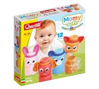 Quercetti MOMY Soft Happy Animals - Juguete Educativo para bebés de 6 a 36 Meses, Animales Blandos, sensoriales y Coloridos