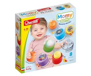 Quercetti MOMY Soft Sensory Blocks - Bloques sensoriales Blandos, Juguete Montessori Educativo y de construcción para bebés de 6 a 36 Meses