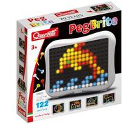 Quercetti Peg Brite, Juguetes Niños 3 Años, Mosaico Luminoso con 120 Clavos Transparentes, Montessori 3 Años, Lámpara LED para Crear Mosaicos Infantiles Creativos, Manualidades Niños, Made in Italy
