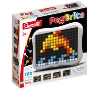 Quercetti Peg Brite, Juguetes Niños 3 Años, Mosaico Luminoso con 120 Clavos Transparentes, Montessori 3 Años, Lámpara LED para Crear Mosaicos Infantiles Creativos, Manualidades Niños, Made in Italy