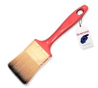 Quercos. Brocha Pintura. Paletina Triple Premium EVO-Fibra Especial Suave e indeformable. Pincel Plano Mango Rojo Metalizado (nº 24)