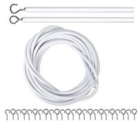 Quercos. Espiral visillos- Gusanillo para cortinas- Alambre de Cortina- Cable para cortina- Accesorios para Cortinas con ganchos y hembrillas. Para visillos y cortinas ligeras (6 MT)