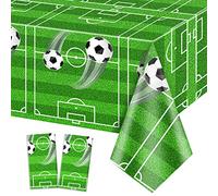 QUERICKY 2 Pack Mantel de Futbol para Fiesta, Mantel de Futbol para Cumpleaños, 130x220cm Mantel Rectangular para Fiesta de Cumpleaños de Niños Decoración de Fiesta con Tema de Futbol