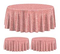 QUERICKY Manteles de Color Rosa y Dorado, 220 x 130 cm, Lentejuelas Impresas, decoración de Fondo con Purpurina Rosa para niñas, cumpleaños, Boda, graduación, Fiesta de Princesa (3, 210x210cm)