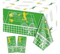 QUERICKY Paquete de 2 manteles de Tenis para Fiestas, 220x130cm manteles rectangulares de Tenis para Hombres, Mujeres, niños, cumpleaños, Fiestas temáticas de Tenis, Decoraciones para Fiestas