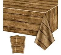 QUERICKY Paquete de 2 Manteles para Fiestas del Oeste, 220x137cm Salvaje Oeste Casa de Madera Puerta de Granero Manteles para Fiesta Temática del Oeste Decoraciones de Fiesta de Cumpleaños