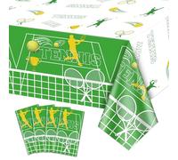 QUERICKY Paquete de 4 manteles de Tenis para Fiestas, 220x130cm manteles rectangulares de Tenis para Hombres, Mujeres, niños, cumpleaños, Fiestas temáticas de Tenis, Decoraciones para Fiestas