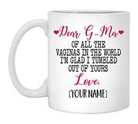 Querida Abuela De Todas Las Vaginas Del Mundo Me Caí De Tu Amor Tazas De Cerámica Con Asa Tazas De Desayuno Chic Taza De Café Para Cappuccino Oficina Cacao Espresso 330Ml