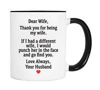 Querida Esposa... Ama Siempre A Tu Marido Taza De Café Elegante Tazas De Desayuno Duradero Mug Para Espresso Oficina Cappuccino 330Ml