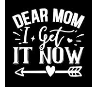 Querida mamá, ahora lo entiendo, Día de la Madre. Calcomanías de letras 54.6x57.9cm Decoración de tiendas Blanco