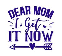 Querida mamá, ahora lo entiendo, Día de la Madre. Calcomanías de letras 54.6x57.9cm Pintura mural artística Azul oscuro