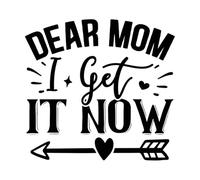 Querida mamá, ahora lo entiendo, Día de la Madre. Decoración de vinilo para pared 67.2x71.2cm Removible sin dejar pegamento Negro