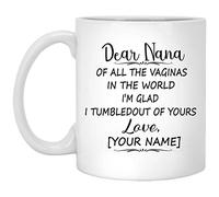 Querida Nana De Todas Las Vaginas Del Mundo Me Caí De Tu Amor Taza De Café Elegante Mug Con Asa Taza Para Cacao Escuela Bebidas Frías Y Calientes Espresso 330Ml