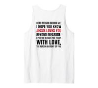 Querida Persona detrás de mí Espero Que sepas Que Jesús ama (Volver) Camiseta sin Mangas