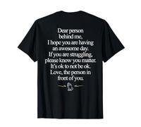 Querida persona detrás de mí Está bien no estar bien (EN LA PARTE ATRÁS) Camiseta