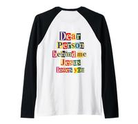 Querida Persona Detrás De Mí Jesús Te Ama Fe Positiva Inspira Camiseta Manga Raglan