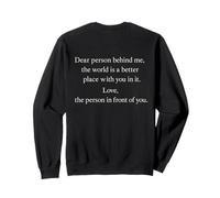 Querida Persona Detrás De Mí Positivo Minimalista Tipografía Amor Sudadera