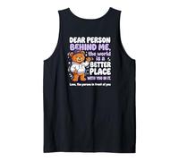 Querida Persona detrás de mí Viral Streetwear Teddy Bear Camiseta sin Mangas