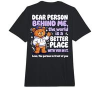 Querida Persona detrás de mí Viral Streetwear Teddy Bear Comfort Colors Adult Heavyweight T-Shirt
