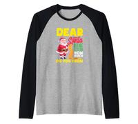 Querido Papá Noel Antes de Explicar cuánto conoces a los niños Divertidos Camiseta Manga Raglan