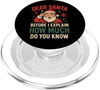 Querido Papá Noel Antes de Explicar cuánto Sabes Gracioso PopSockets PopGrip para MagSafe