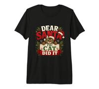 Querido Papá Noel El Gato lo Hizo Divertido Navidad Felino Humor Camiseta Premium