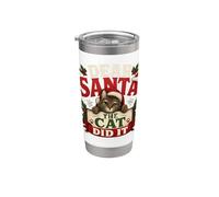 Querido Papá Noel El gato lo hizo divertido Navidad Felino Humor Vaso térmico de acero inoxidable de doble pared