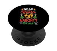 Querido Papá Noel, Ellos Son los traviesos: Navidad Divertida PopSockets PopGrip Adhesivo