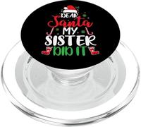 Querido Papá Noel, mi Hermana lo Hizo en Navidad, Matching Family PopSockets PopGrip para MagSafe