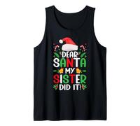 Querido Papá Noel, mi Hermana lo Hizo Gracioso, Navidad, Linda, Feliz Navidad Camiseta sin Mangas