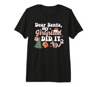Querido Papá Noel, mi Novia lo Hizo, Divertida Fiesta de Pijamas de Navidad Camiseta Premium