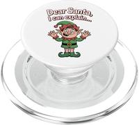 Querido Papá Noel, Puedo Explicar el Humor navideño, Divertido Elfo PopSockets PopGrip para MagSafe