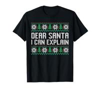 Querido Papá Noel Puedo Explicar suéter Feo de Navidad Camiseta
