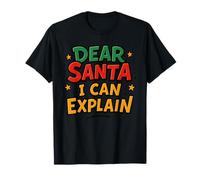 Querido Santa I Can Explain Funny Christmas Camiseta