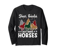 Querido Santa Just Bring Horses Elf Santa Leopard Manga Larga
