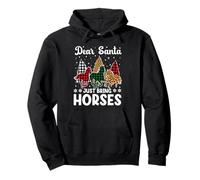 Querido Santa Just Bring Horses Elf Santa Leopard Sudadera con Capucha