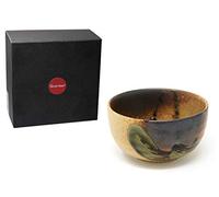 Quertee - Cuenco de cerámica para matcha - Tazón japonés de 400 ml - Chawan original de Japón para ceremonia del té - Cuenco de té matcha pintado a mano en caja de regalo - Tazón Ceremonial Matcha