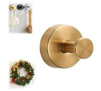 Quesardens Ganchos con ventosa para coronas en vidrio, ganchos de ventosa, ganchos de corona para puertas delanteras, soporte para paños de ducha (dorado, 1 unidad)