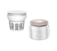 Quesera con tapa, separador de suero de leche, contenedor de leche de nueces, filtro de yogur grueso, reutilizable, herramienta de cocina fácil de usar